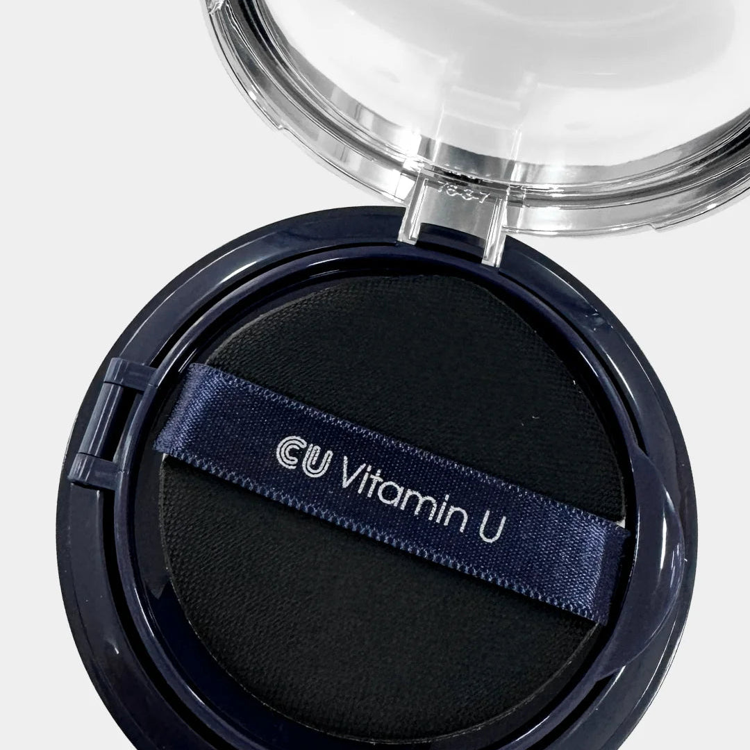 CUSKIN - Vitamin U Cover Fit Cushion SPF50 Kompaktinis Makiažo Pagrindas, 15g + 15g papildymas (Nr. 21)