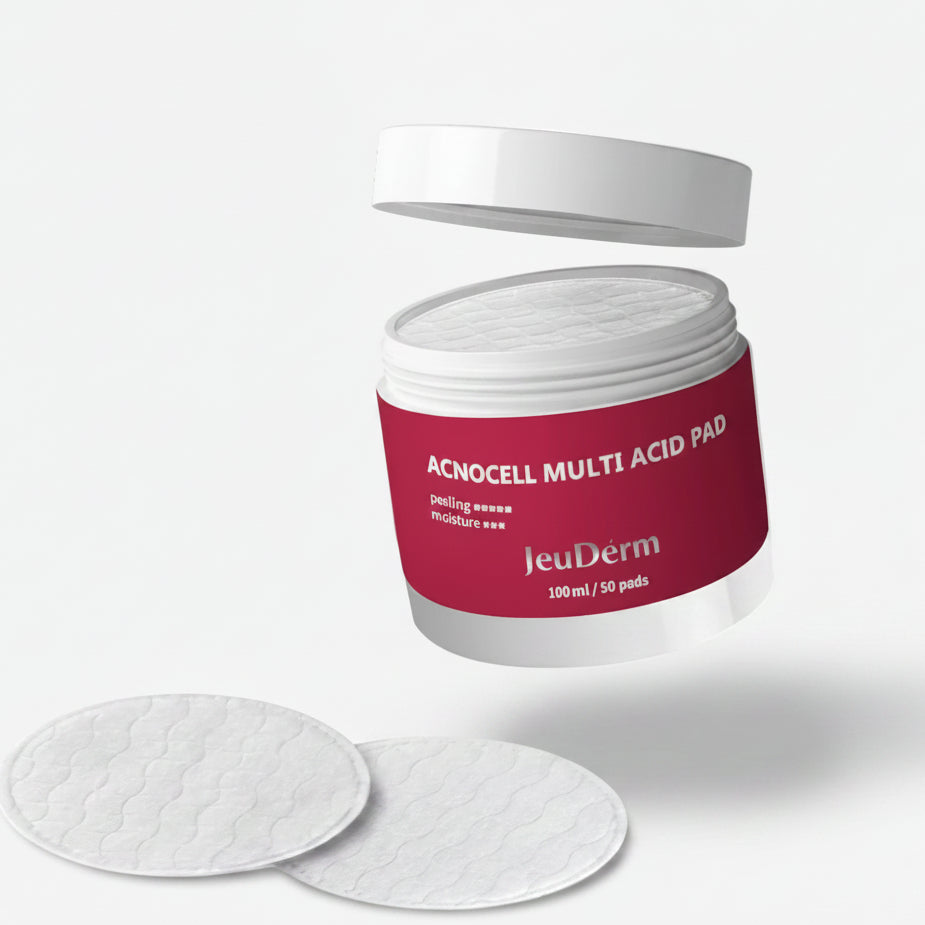JeuDerm - AcnoCell Multi-Acid Pad Šveičiamieji Padeliai, 50 vnt.
