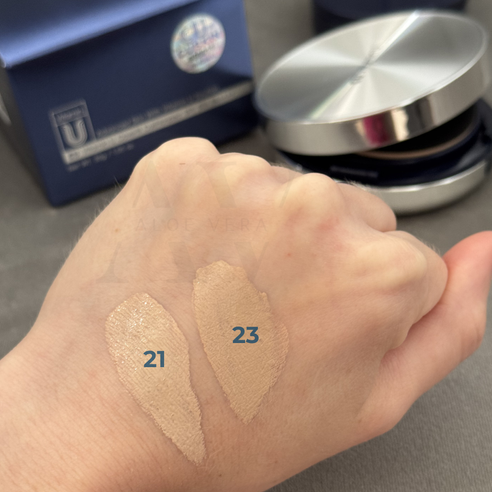 CUSKIN - Vitamin U Cover Fit Cushion SPF50 Kompaktinis Makiažo Pagrindas, 15g + 15g papildymas (Nr. 21)